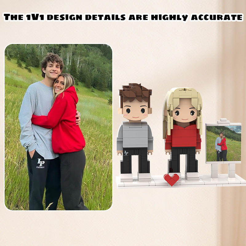 Custom Photo Building Block Couple Turn Your Photo into a Block Figure Gift