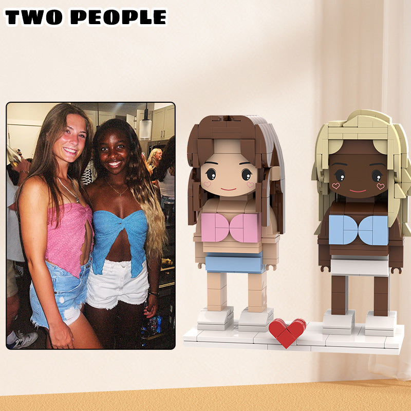 Custom Photo Building Block Couple Turn Your Photo into a Block Figure Gift